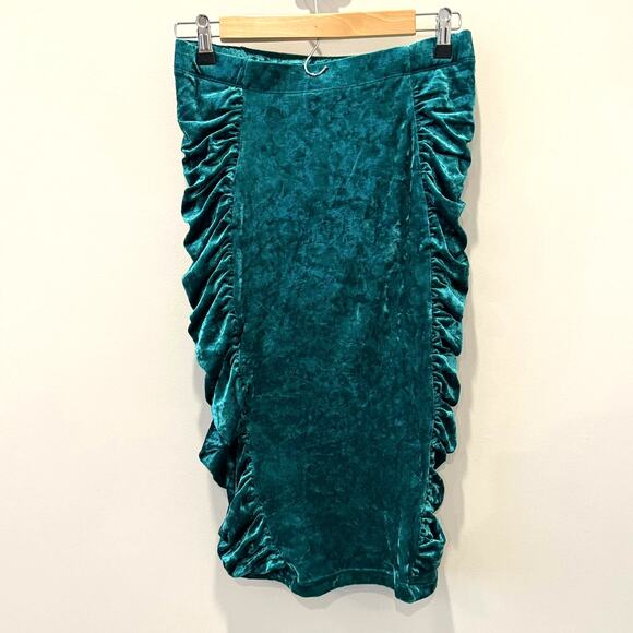 BISOU BISOU The Winona Skirt Storm Green Women's Size Small-New with Tags - Picture 5 of 7